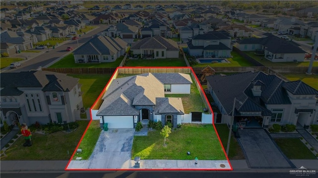1003 Pear St W, Pharr, TX 78677 - aerial perspective of suburban area featuring property parcel outlined