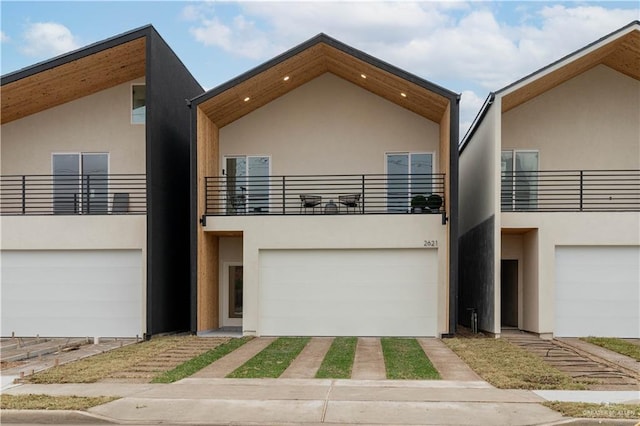 contemporary home featuring a balcony