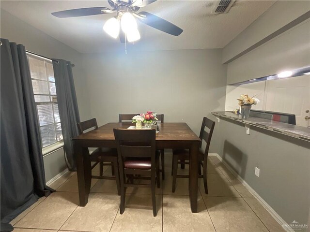 3020 Nickel Ave, Mission, TX 78574 - dining room with a ceiling fan, light tile patterned floors, and baseboards