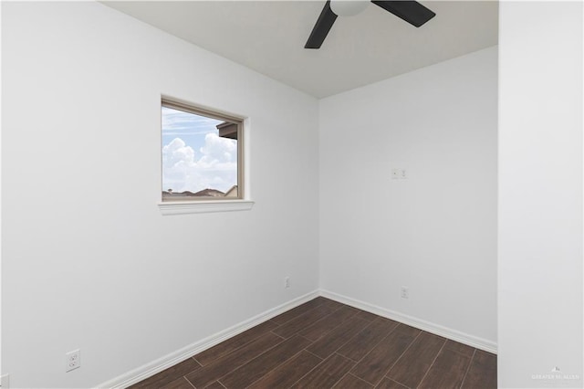 2502 Elbrus Ave, Edinburg, TX 78539 - empty room with ceiling fan, baseboards, and dark wood-style floors