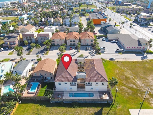 102 E Gardenia St Unit 8, South Padre Island, TX 78597 - aerial view of residential area with a pool area