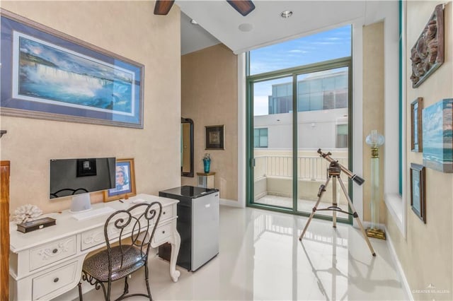 310A Padre Blvd Unit 3101, South Padre Island, TX 78597 - office space with light tile patterned floors and a ceiling fan