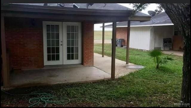 view of patio featuring french doors