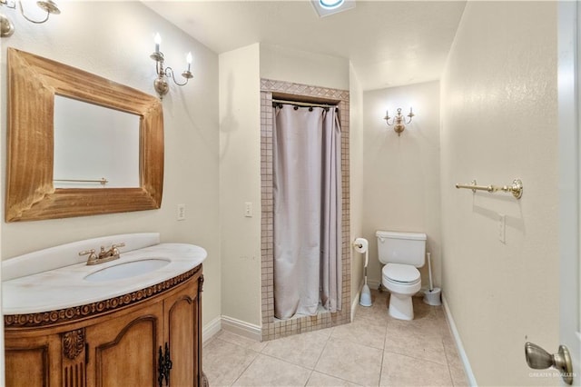 3206 Marion Ct, Harlingen, TX 78550 - full bathroom with vanity, tile patterned floors, and a shower with curtain