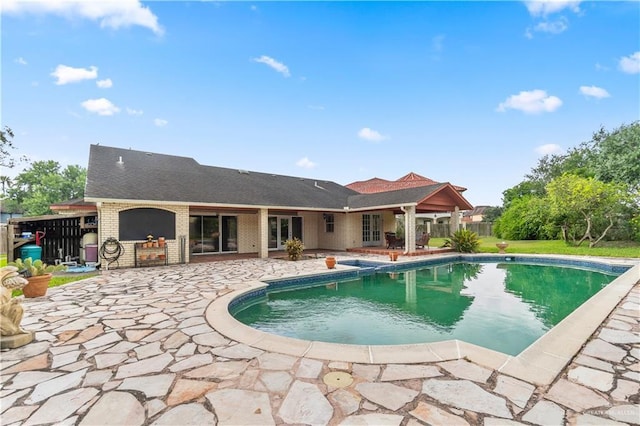 3206 Marion Ct, Harlingen, TX 78550 - view of pool featuring a patio area and french doors