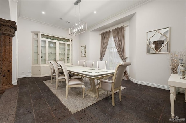 101 San Jacinto St, Mission, TX 78572 - dining room featuring crown molding, a chandelier, and recessed lighting