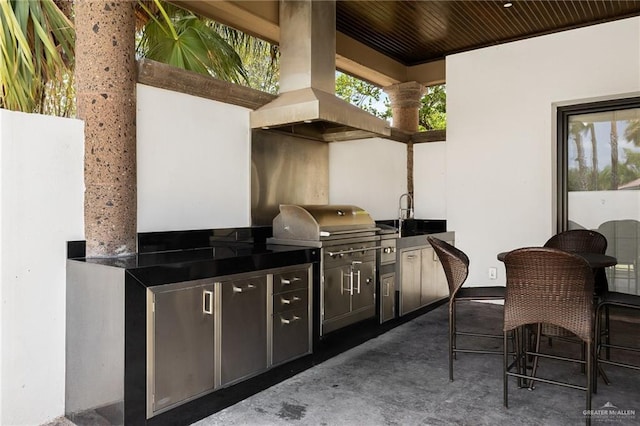 101 San Jacinto St, Mission, TX 78572 - view of patio / terrace featuring area for grilling and a sink