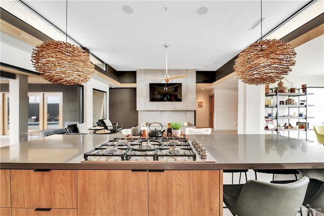 kitchen with stainless steel gas stovetop