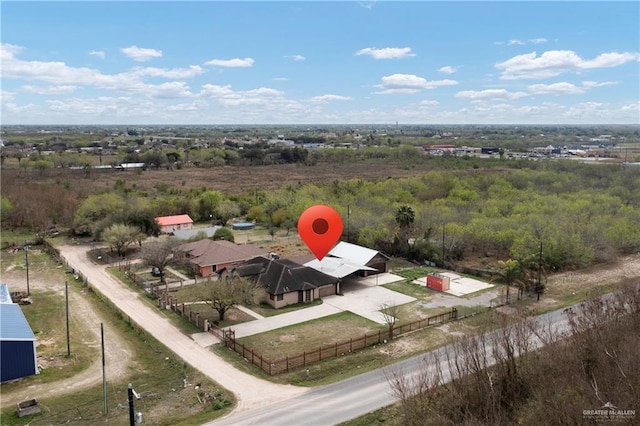 drone / aerial view featuring a rural view