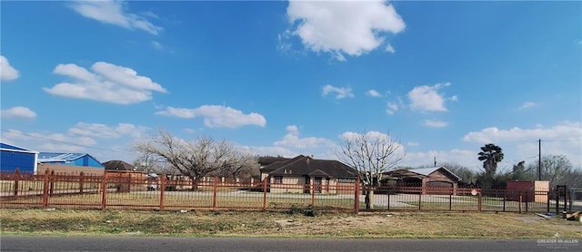 view of yard with a fenced front yard