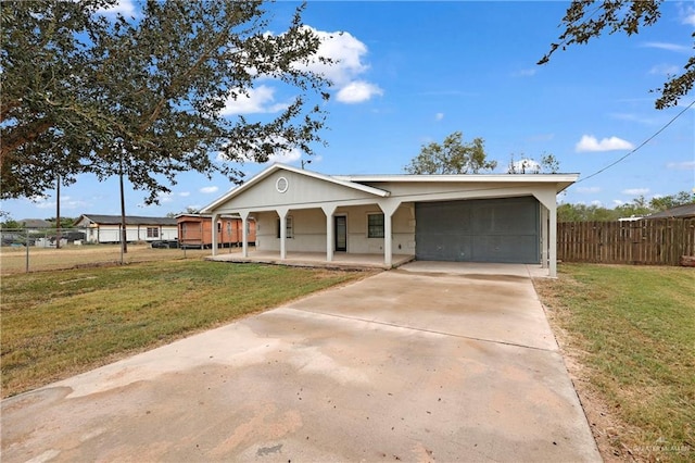1619 Beech Ave, Mercedes, TX 78570 - ranch-style home with covered porch, driveway, and a carport