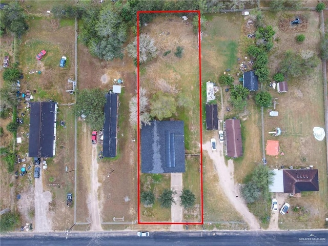 1619 Beech Ave, Mercedes, TX 78570 - aerial view of property and surrounding area featuring property boundaries highlighted