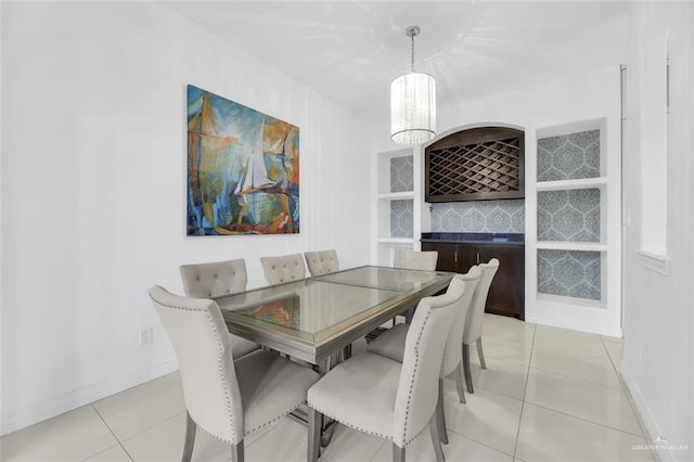 view of tiled dining area