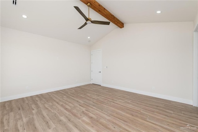 17956 Garrett Rd, Harlingen, TX 78552 - unfurnished room with a ceiling fan, light wood-type flooring, and recessed lighting