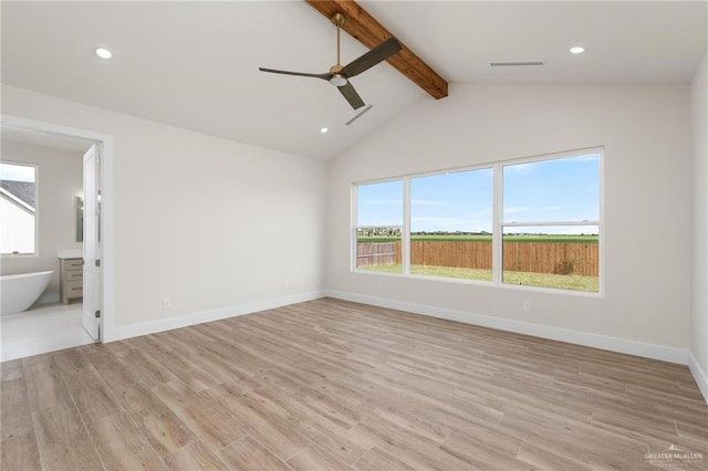 17956 Garrett Rd, Harlingen, TX 78552 - unfurnished room with a ceiling fan, light wood-style floors, plenty of natural light, and recessed lighting
