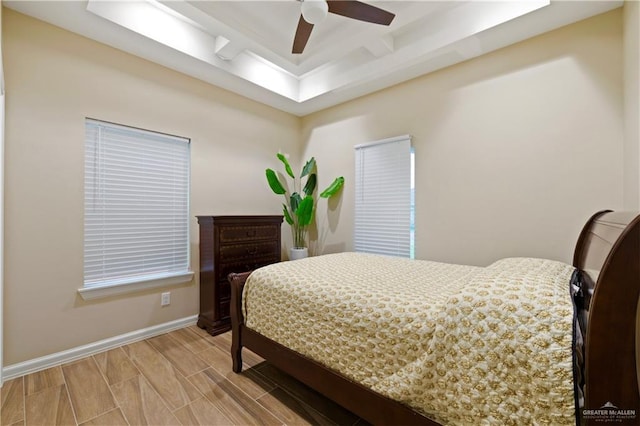 1518 Tierra Bella, Weslaco, TX 78596 - bedroom featuring baseboards, wood tiled floors, and a ceiling fan