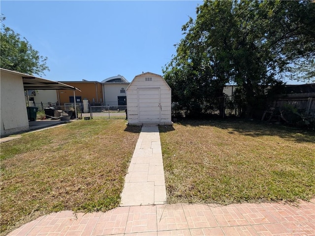 605 8th St, Hidalgo, TX 78557 - view of yard featuring a storage shed and an outbuilding