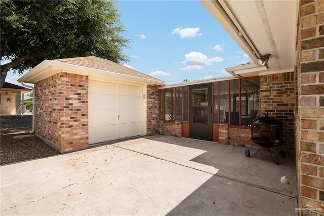 view of garage