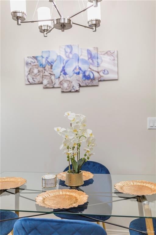 dining room featuring an inviting chandelier