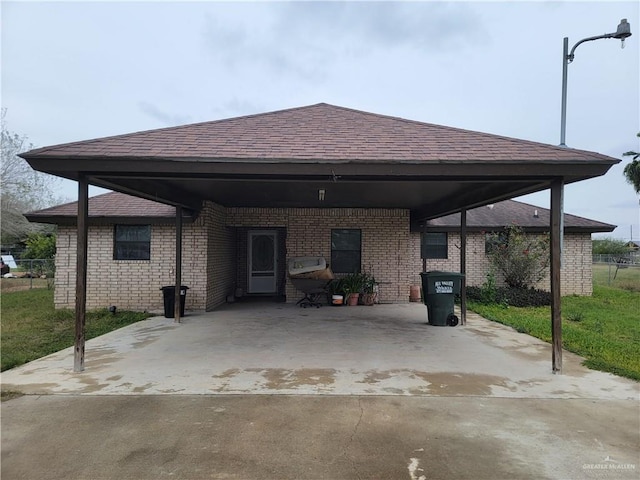 view of patio / terrace featuring a carport