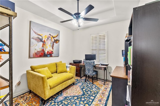 16593 W Mccullar Ct, Harlingen, TX 78552 - home office with ceiling fan and baseboards