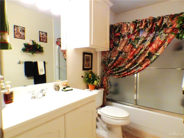 3319 Country Club Dr N, Edinburg, TX 78542 - full bathroom featuring toilet, vanity, and shower / bath combination with glass door