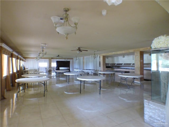 3319 Country Club Dr N, Edinburg, TX 78542 - interior space with a ceiling fan and tile patterned floors
