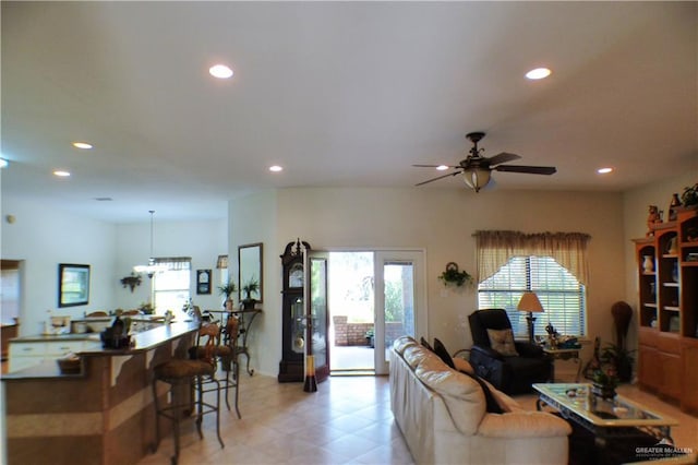 3319 Country Club Dr N, Edinburg, TX 78542 - living area featuring recessed lighting and ceiling fan