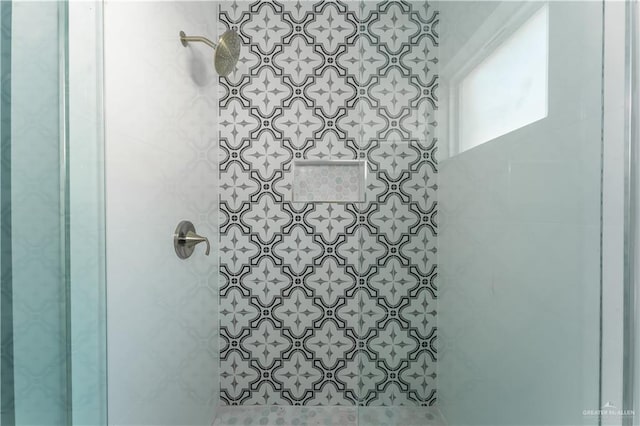 interior details with tiled shower