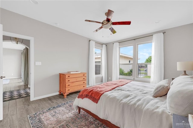 5237 Lost Creek Ln, Mcallen, TX 78504 - bedroom featuring wood finished floors and ceiling fan