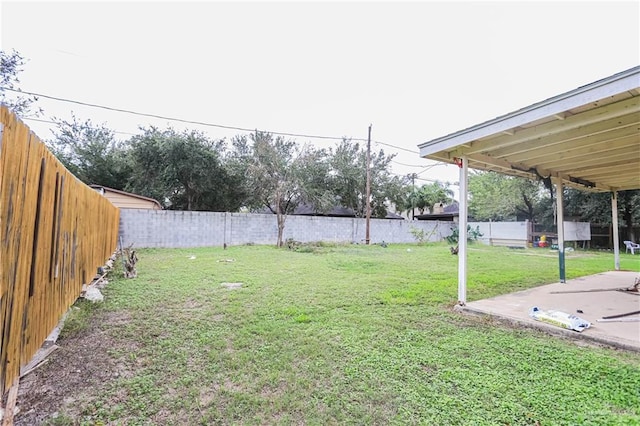 view of yard featuring a patio area