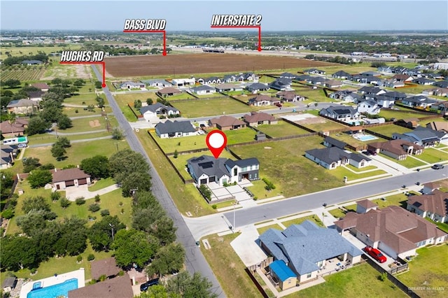 1426 Kalob Cir, Harlingen, TX 78552 - aerial overview of property's location featuring nearby suburban area