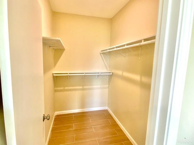 spacious closet featuring wood finished floors