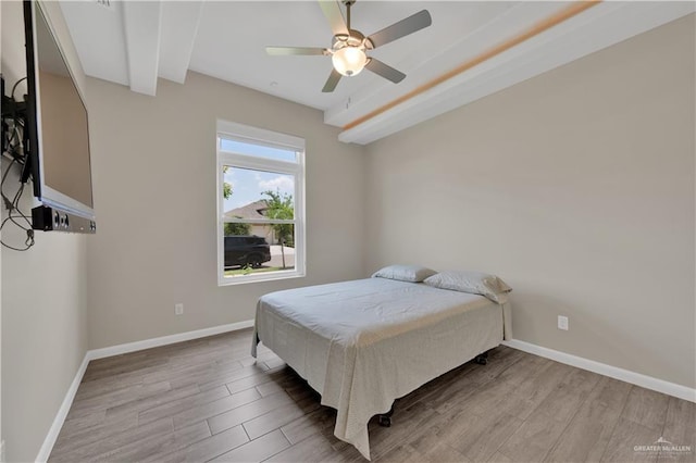 4001 Santa Erica St, Mission, TX 78572 - bedroom with wood finished floors, baseboards, and a ceiling fan