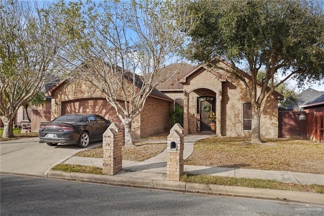 view of front of property featuring a garage