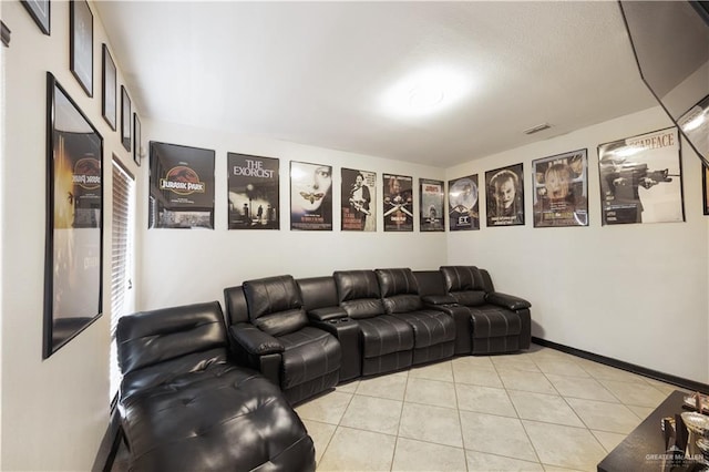 view of tiled cinema room