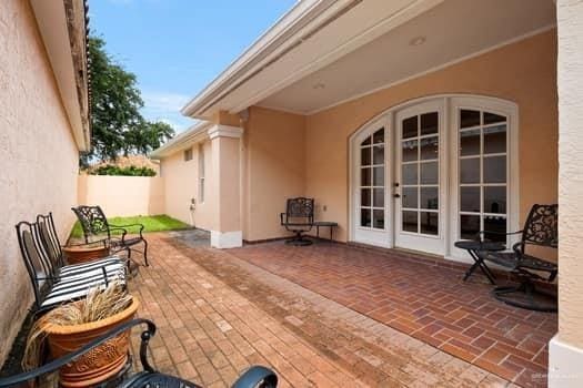 view of patio featuring french doors