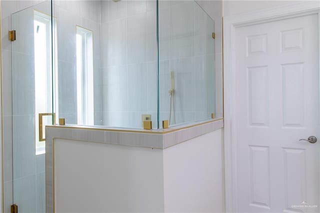 full bathroom featuring walk in shower