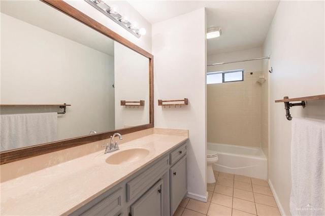 409 Kiwi Ave, Mcallen, TX 78504 - full bathroom featuring vanity, toilet, tile patterned floors, baseboards, and  shower combination