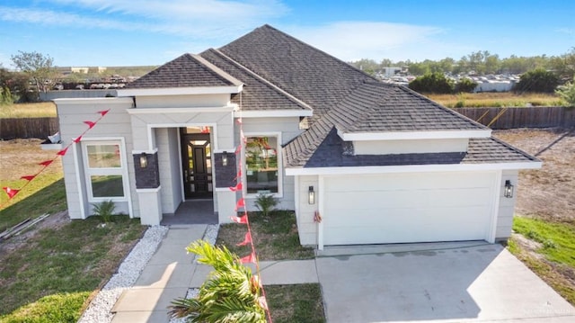 view of front of house with a garage