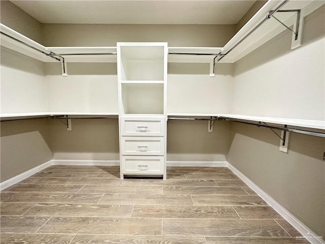 walk in closet featuring light hardwood / wood-style floors