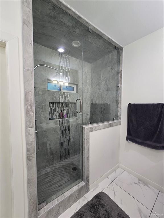 bathroom with an enclosed shower