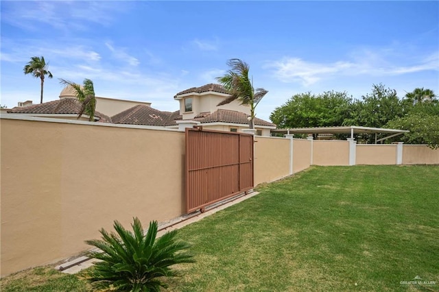 view of yard with fence