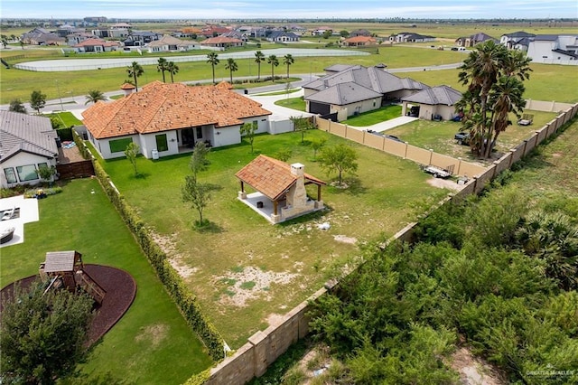 drone / aerial view with a residential view