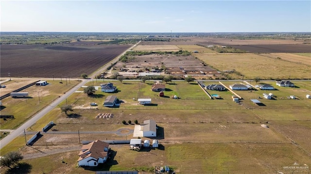 birds eye view of property with a rural view