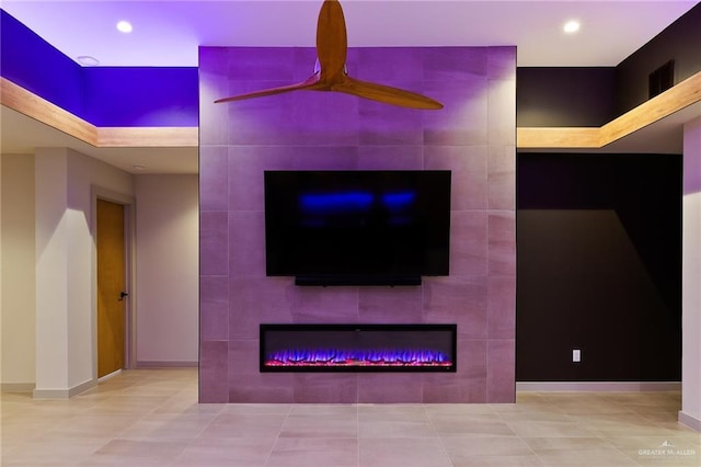 interior details with ceiling fan