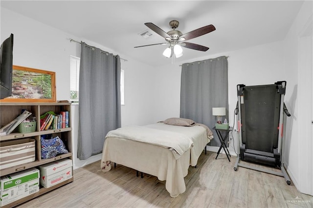 117 W Hawk Ave, Pharr, TX 78577 - bedroom with wood finished floors and ceiling fan