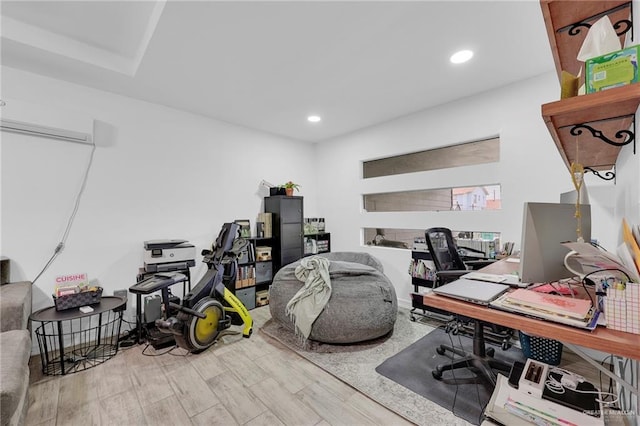 117 W Hawk Ave, Pharr, TX 78577 - office space featuring recessed lighting, a wall unit AC, and wood finished floors
