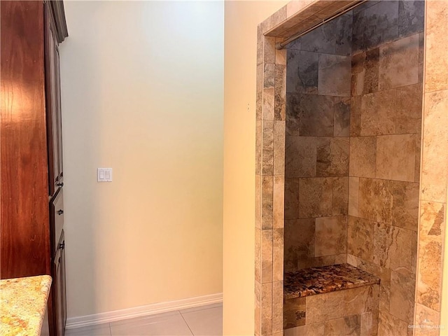 917 Beddoes Rd, La Feria, TX 78559 - bathroom with a tile shower and tile patterned flooring