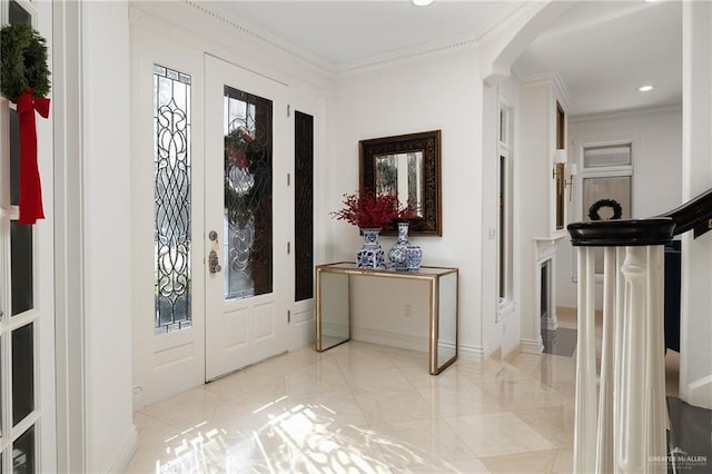 entryway with ornamental molding